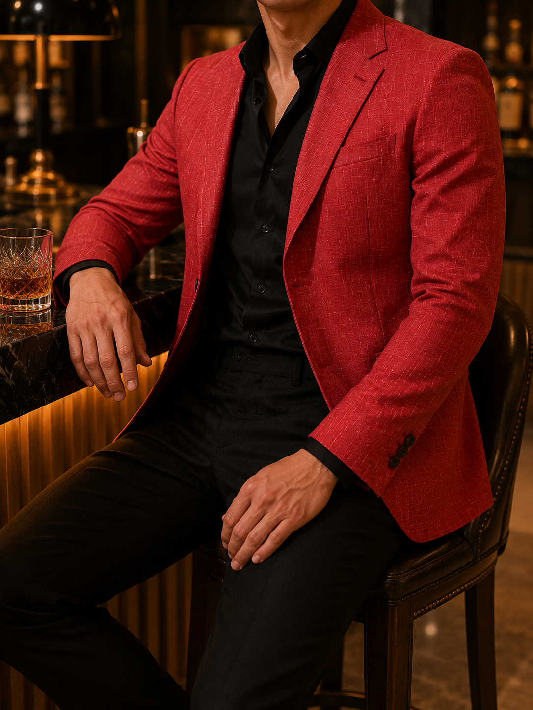 Crimson Suit Detail