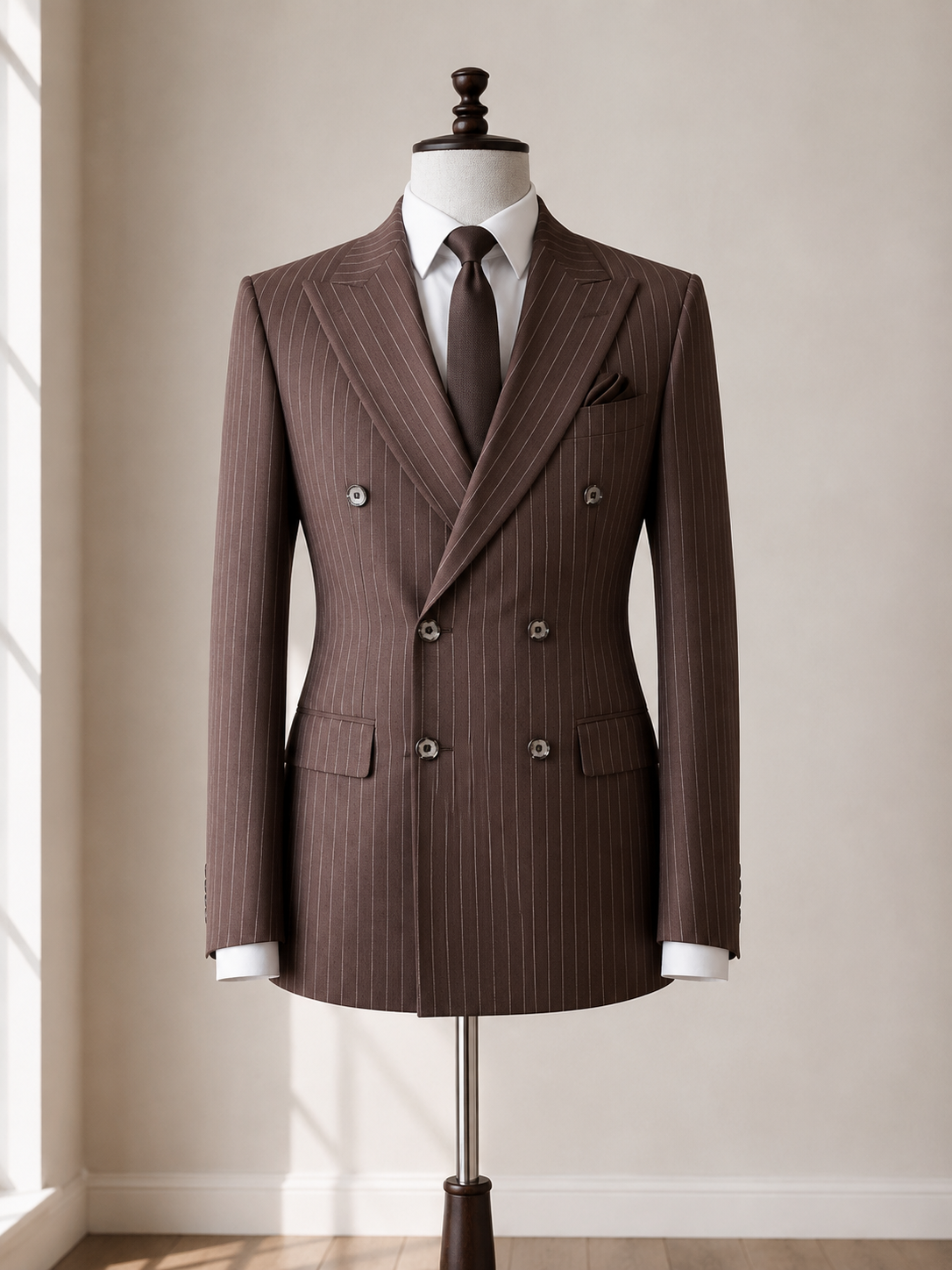 Brown Pinstripe Suit